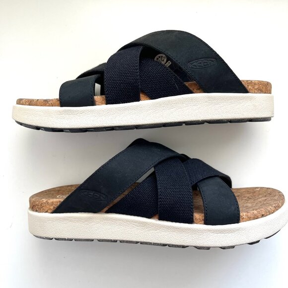 New! Keen Elle Mixed Slide in Black and Cork | Size 7 - Picture 5 of 7